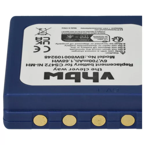 VHBW Radio Battery BA222060, BA222061, BA203060, FBFUB03, AF-FUB03M, KH68302500 - 700 mAh 6 V NiMH