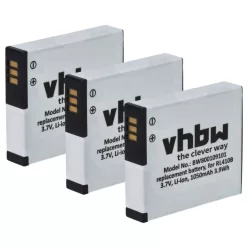   VHBW Video Camera Battery Rollei AC 410-420, RL410B - 1000 mAh 3.7 V Li-Ion