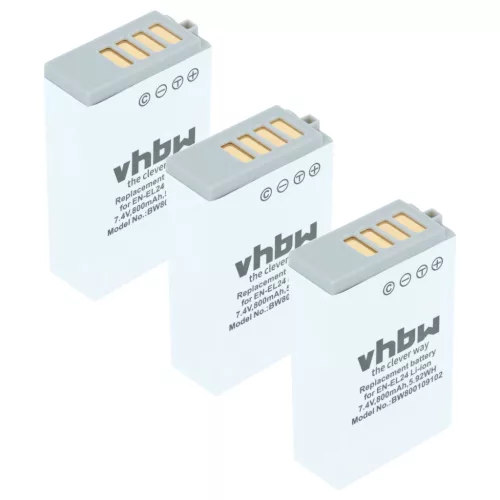 VHBW Battery for Nikon VFB11901, EN-EL24 - 800 mAh 7.2 V Li-Ion