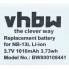 VHBW Akku für Canon NB-13L - 1010 mAh 3,7 V Li-Ion