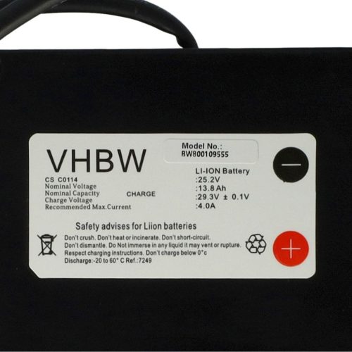 VHBW Fűnyíró Akkumulátor 300Z20800A, 300Z42800A, 300Z42800A_R - 13800 mAh 25,2 V Li-Ion, Fekete