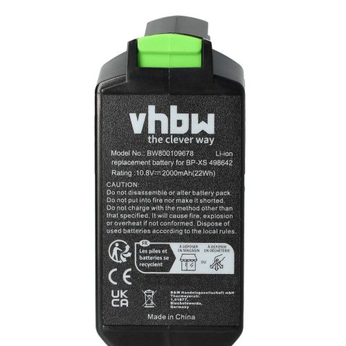 VHBW Electric Power Tool Battery for Festool CXS and TXS Drills - 10.8V, Li-Ion, 2000mAh