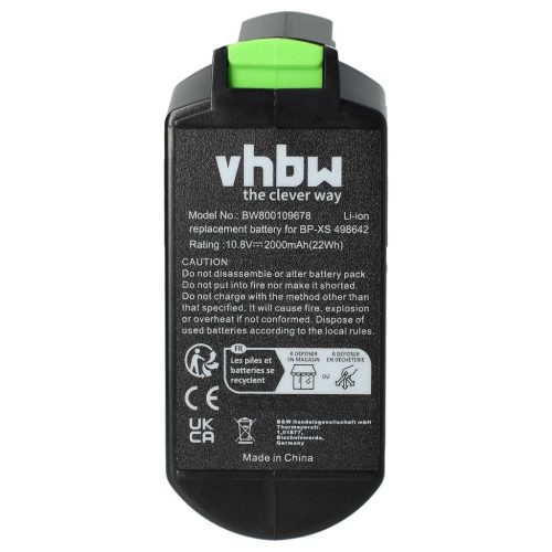 VHBW Electric Power Tool Battery for Festool CXS and TXS Drills - 10.8V, Li-Ion, 2000mAh