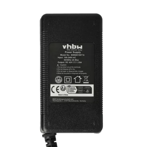 VHBW 42V 1.35A Hálózati töltő 36V-os Li-Ion akkumulátorhoz (Elektromos Kerékpár) XLR 3 Pin