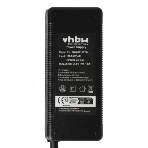VHBW Charger for 48V E-Bike Batteries with XLR Connector, 54.6V, 1.8A