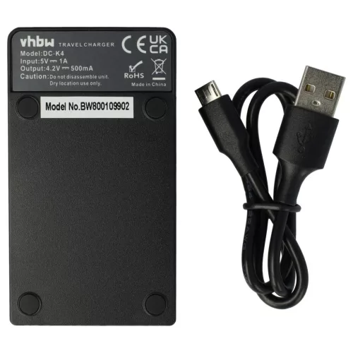 VHBW Battery Charger for Canon CB-2LDE, Canon NB-11L Camera etc. - 0.5 A, 4.2 V