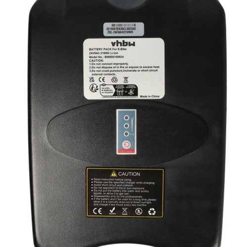 VHBW Akkumulátor E-Bike-okhoz / Frosch 24V fekete, 9Ah, tartóval és töltővel