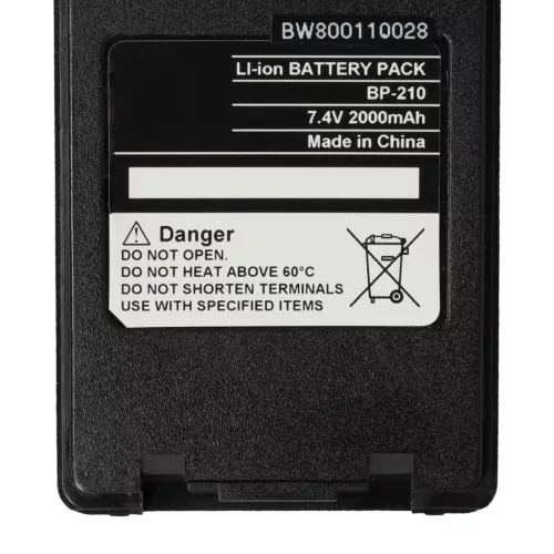 VHBW Radio Akku BP-211, BP-210N, BP-210, BP-209N, BP-209 - 2000 mAh 7,4 V Li-Ion