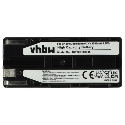 Videokamera Akku Canon BP-608, BP-608A - 1050 mAh 7,4 V Li-Ion