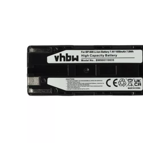 Videokamera Akku Canon BP-608, BP-608A - 1050 mAh 7,4 V Li-Ion