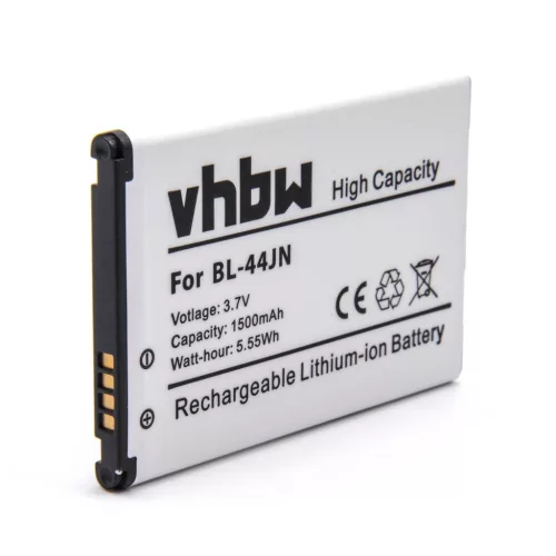 VHBW Mobile Phone Battery for BL-44JN - 1500 mAh 3.7 V Li-Ion