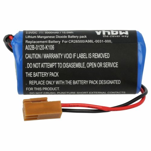 VHBW Ipari vezérlő akkumulátor GE Fanuc A20B0130K106, A02B-0120-K106 - 5000 mAh 3 V Li-Ion