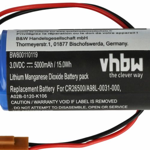 VHBW Ipari vezérlő akkumulátor GE Fanuc A20B0130K106, A02B-0120-K106 - 5000 mAh 3 V Li-Ion