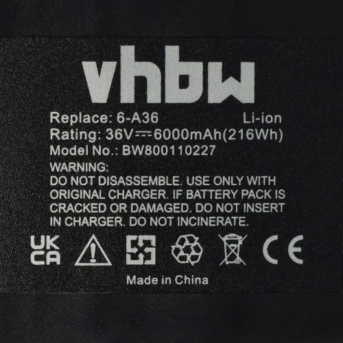 VHBW Electric Power Tool Battery Hilti B36, B36V, 2203932, 418009 - 6000 mAh, 36 V, Li-Ion