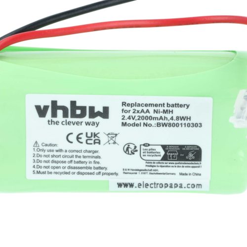 VHBW Universal Battery 2x AA Mignon - 2000 mAh 2.4 V NiMH