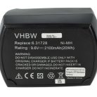 VHBW Elektromos kéziszerszámgép akkumulátor Metabo 6.25471.00, 6.2547, 6.25471, 6.25470.00 - 2100 mAh, 9.6 V, NiMH