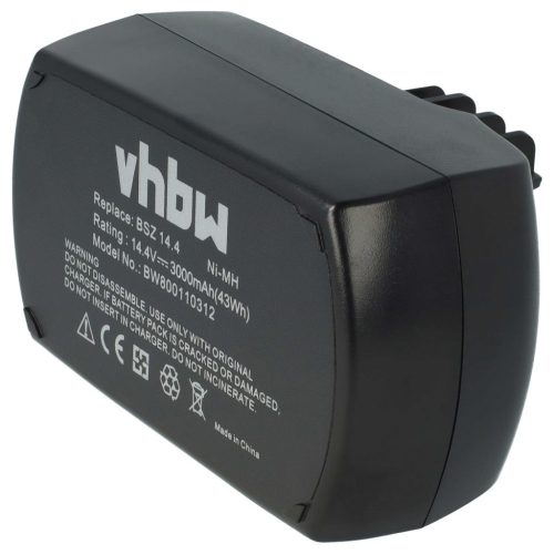 VHBW Elektromos kéziszerszámgép akkumulátor Metabo 6.25475, 6.25476, 6.25482, 6.25481 - 3000 mAh, 14,4 V, NiMH