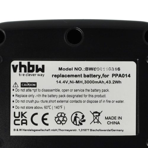 VHBW Electric Power Tool Battery for Senco PPA014 - 3000 mAh, 14.4 V, NiMH