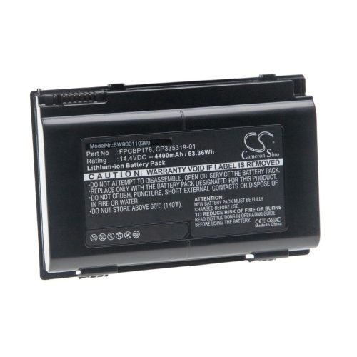 VHBW Notebook Battery Fujitsu 0644670, CP335311-01, FPCBP175 - 4400 mAh 14.4 V Li-Ion, Black