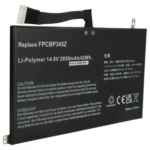 VHBW Notebook Battery Fujitsu FPCBP345Z, FMVNBP219, FPB0280 - 2850 mAh 14.8 V Li-Polymer