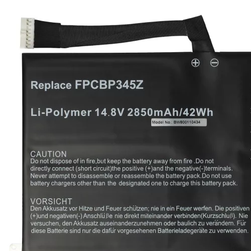 VHBW Notebook Battery Fujitsu FPCBP345Z, FMVNBP219, FPB0280 - 2850 mAh 14.8 V Li-Polymer