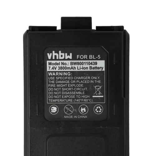 VHBW Radio Akku Baofeng BL-5 Ersatz - 3800 mAh 7,4 V Li-Ion
