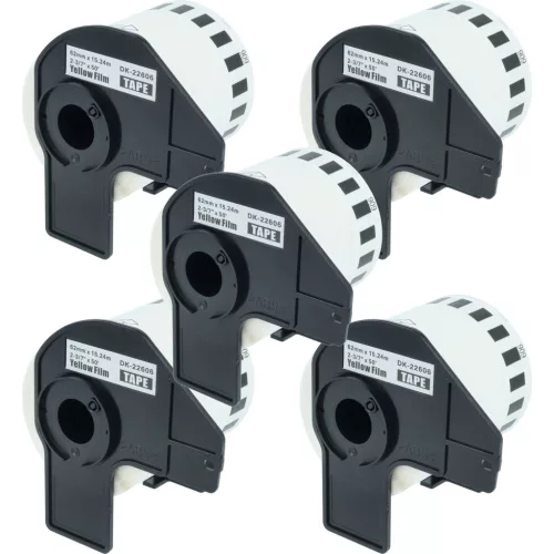 VHBW Label Tape DK-22606 - 62 mm x 15.24 m + Holder