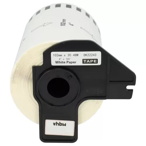 VHBW Label Printer Roll DK-22243 - 102 mm x 30.48 m + holder
