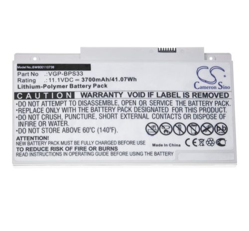 Notebook akkumulátor  Sony VGP-BPS33-hoz - 3500 mAh 11,4 V Li-Ion, szürke