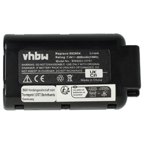 VHBW Elektrowerkzeug Akku Paslode 902400, 902600, 018880, 404400, 404717 - 2000 mAh, 7,4 V, Li-Ion