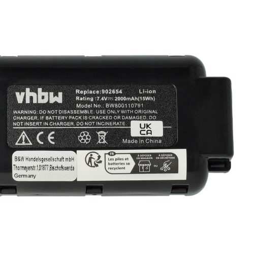 VHBW Elektrowerkzeug Akku Paslode 902400, 902600, 018880, 404400, 404717 - 2000 mAh, 7,4 V, Li-Ion
