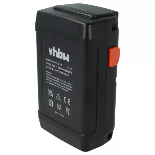 VHBW Gardena 8838, 8838U, 04025-20, 8838-20, 4025 Lawn Mower Battery - 5000 mAh, 25 V, Li-Ion, Black