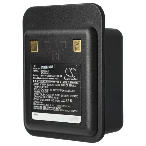 VHBW Medical Device Battery T3Ni00688, T3NIMH, BZT3MAX, ACAM0022 - 2000 mAh 9.6 V NiMH