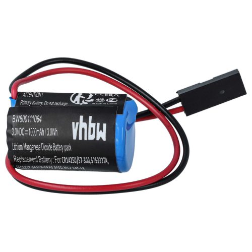 VHBW Ipari vezérlő akkumulátor Siemens 575332TA, 146881, 575332 TA, 575332, 143467 - 900 mAh 3 V Li-MnO2