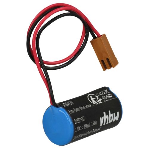 VHBW Ipari Robot Akkumulátor 44A724534-001, A06B-0168-D111, A06B0168D111 - 1200 mAh 3 V Li-MnO2