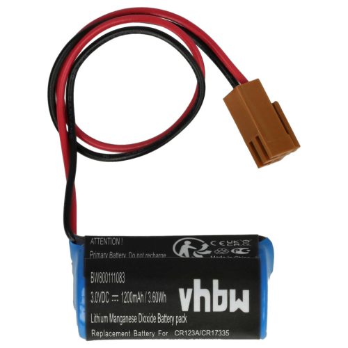 VHBW Ipari Robot Akkumulátor 44A724534-001, A06B-0168-D111, A06B0168D111 - 1200 mAh 3 V Li-MnO2