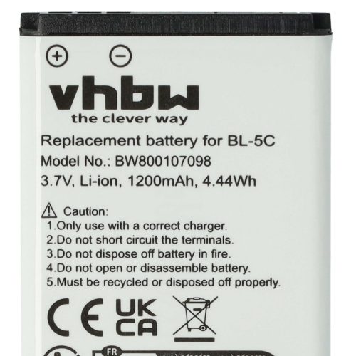VHBW Mobile Phone Battery for MMDR 12 - 1200 mAh 3.7 V Li-Ion - Smartphone Battery