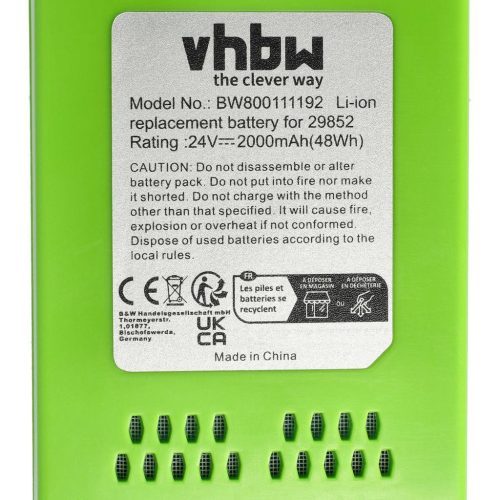 VHBW Elektrowerkzeug-Akku Alpina 270401020, BT 4024 – 2000 mAh, 24 V, Li-Ion
