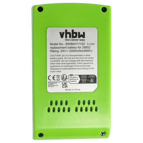 VHBW Elektrowerkzeug-Akku Alpina 270401020, BT 4024 – 2000 mAh, 24 V, Li-Ion