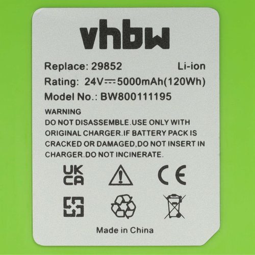 VHBW Electric Hand Tool Battery Alpina 270401020, BT 4024 - 5000 mAh, 24 V, Li-Ion