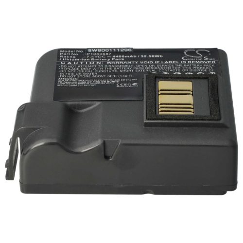 VHBW Akkumulátor  Zebra nyomtatóhoz BTRY-MPP-68MA1-01, P1050667-016, P1040687 - 4400 mAh 7,4 V Li-Ion
