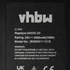 VHBW Gardena Lawn Mower Battery 8838, 8838U, 04025-20, 8838-20, 4025 - 3000mAh 25V Li-Ion, Black