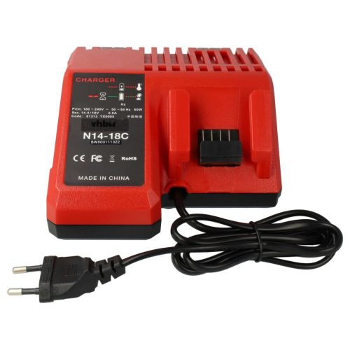 VHBW Töltő Milwaukee M18, 4932352959, M14 akkumulátorokat BTPower Tool akkumulátorokhoz stb. Li-Ion 14,4 V / 18 V