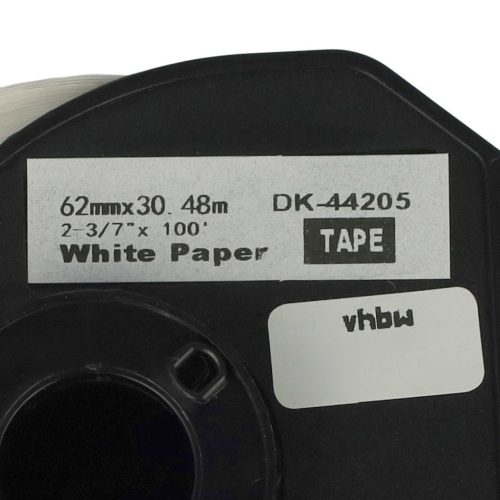 VHBW Brother DK-44205 Labeler - 62 mm x 30.48 m + Holder