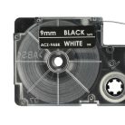 VHBW Casio XR-9ABK Label Tape, 9 mm, White-Black