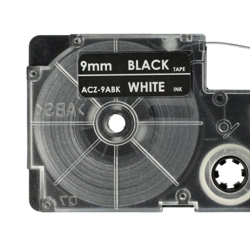 VHBW Casio XR-9ABK Label Tape, 9 mm, White-Black