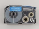 VHBW Casio XR-12ABU1 Etikettenband, 12 mm, Weiß-Blau