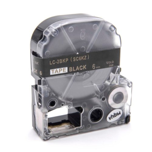 VHBW Epson LC-2BKP Etikettenband, 6 mm, Gold-Schwarz