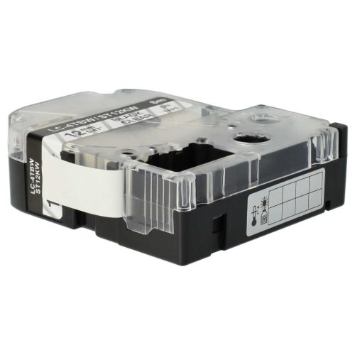 VHBW Epson LC-4TBW Etikettenband, 12 mm, Schwarz-Transparent