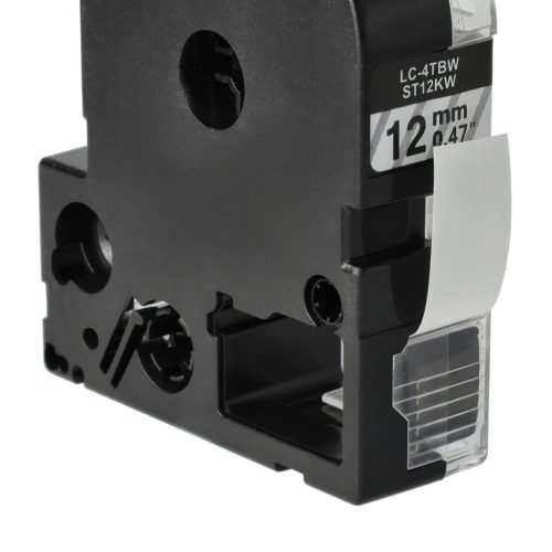 VHBW Epson LC-4TBW Etikettenband, 12 mm, Schwarz-Transparent